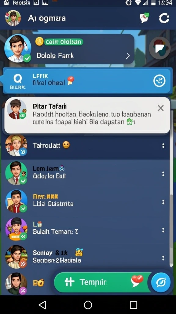Screenshot memperlihatkan menu pilihan misi dengan desain yang menarik.