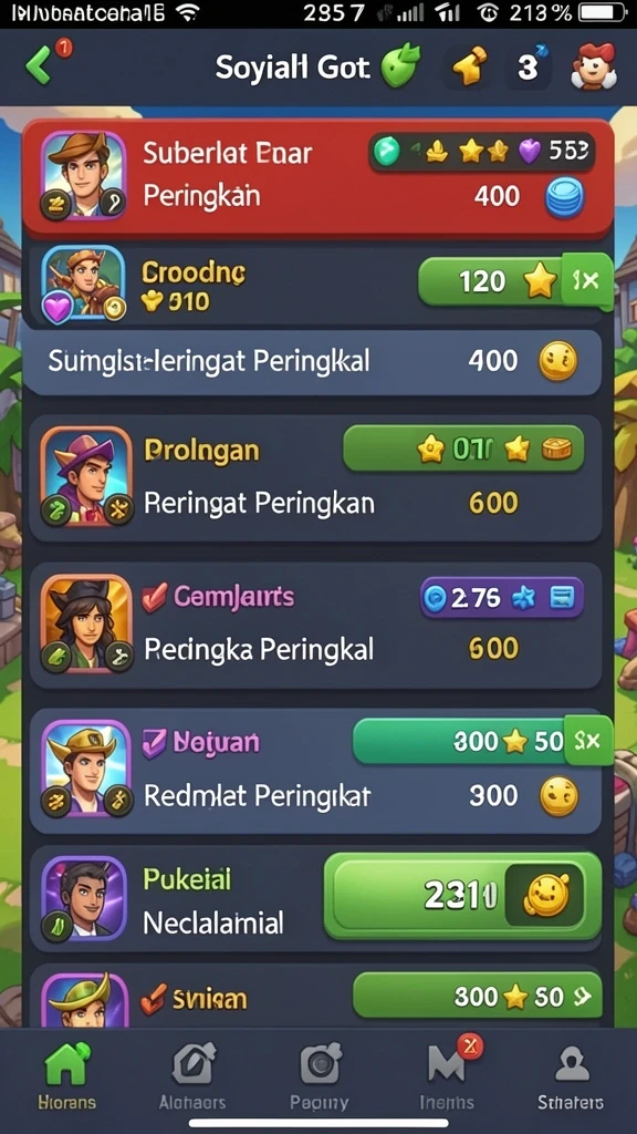 Tampilan menu utama yang menarik dan mudah dinavigasi.