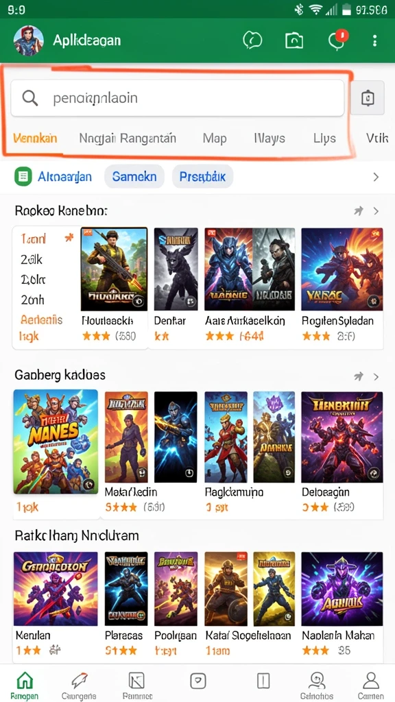 Tampilan karakter menarik dan unik.