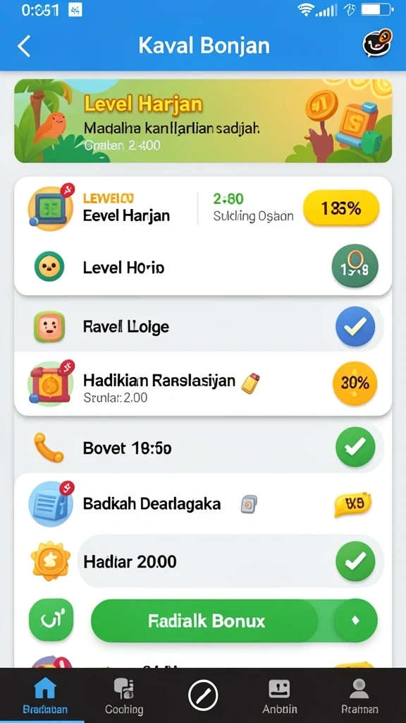 Tampilan antarmuka yang user-friendly untuk semua pemain.