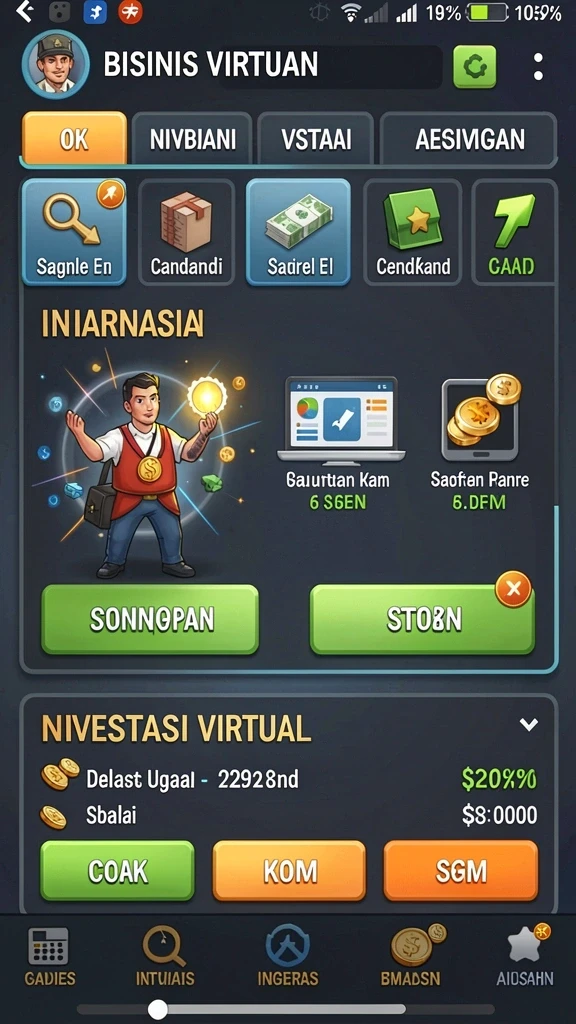 Screenshot menunjukkan antarmuka permainan yang menarik dan user-friendly.