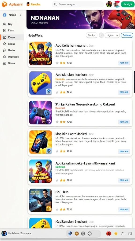 Screenshot menunjukkan tampilan menu utama yang menarik.