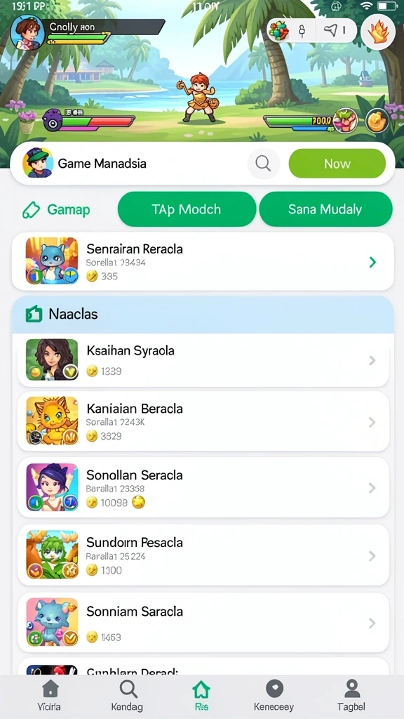 Screenshot menampilkan mode permainan paling populer.